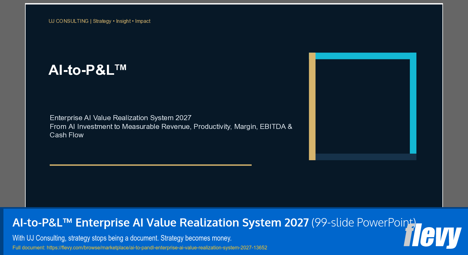 AI-to-P&L™ Enterprise AI Value Realization System 2027 (99-slide PPT PowerPoint presentation template (PPTX)) Preview Image