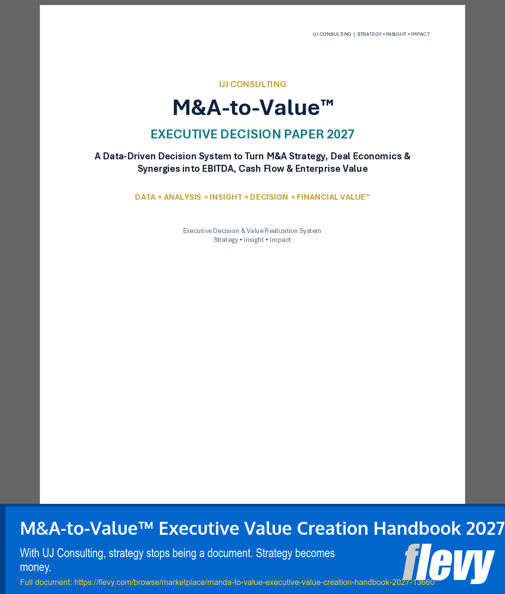 M&A-to-Value™ Executive Value Creation Handbook 2027 (31-page Word document) Preview Image