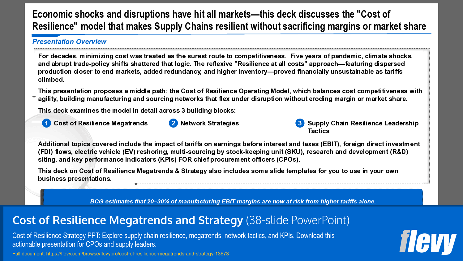 Cost of Resilience Megatrends and Strategy (38-slide PPT PowerPoint presentation template (PPTX)) Preview Image