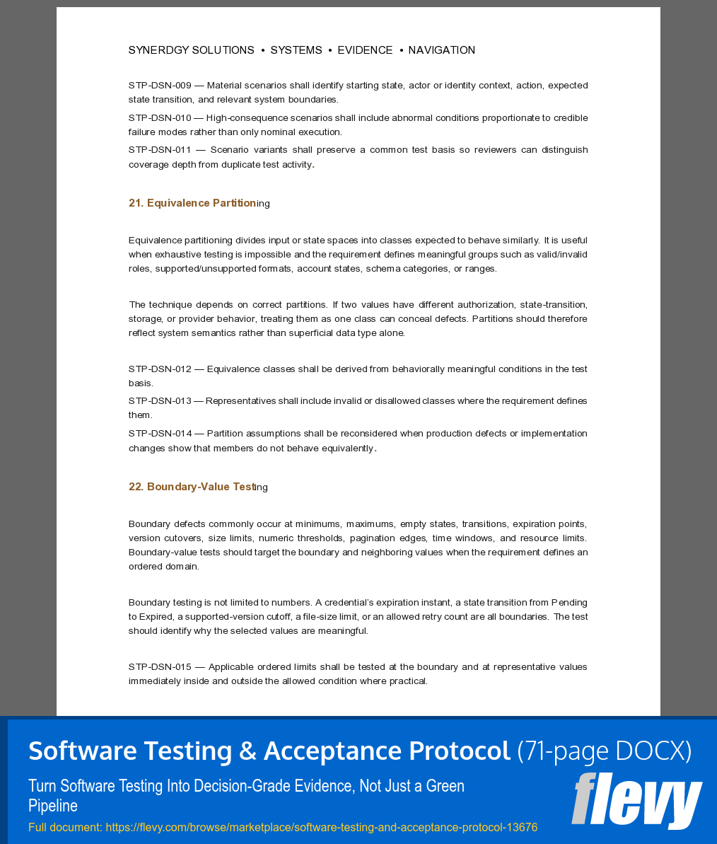 Software Testing & Acceptance Protocol (71-page Word document) Preview Image