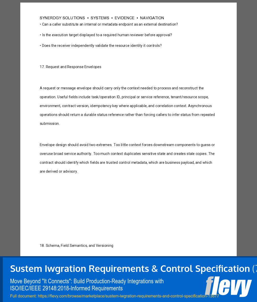 System Integration Requirements & Control Specification (75-page Word document) Preview Image
