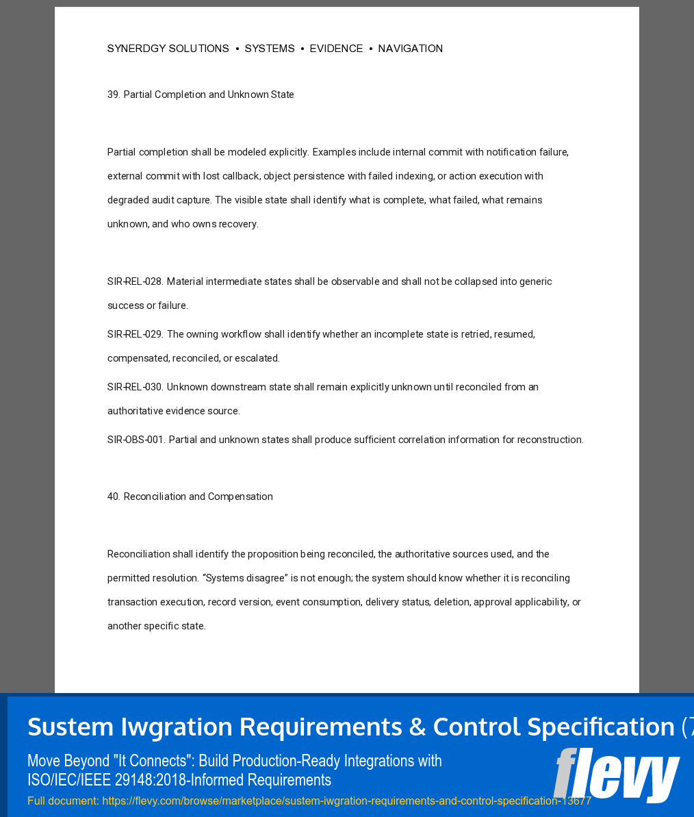 System Integration Requirements & Control Specification (75-page Word document) Preview Image