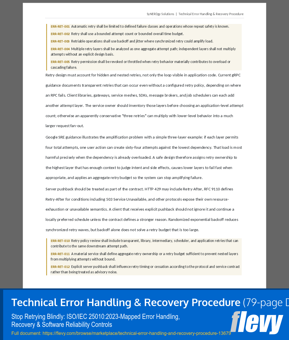 Technical Error Handling & Recovery Procedure (79-page Word document) Preview Image