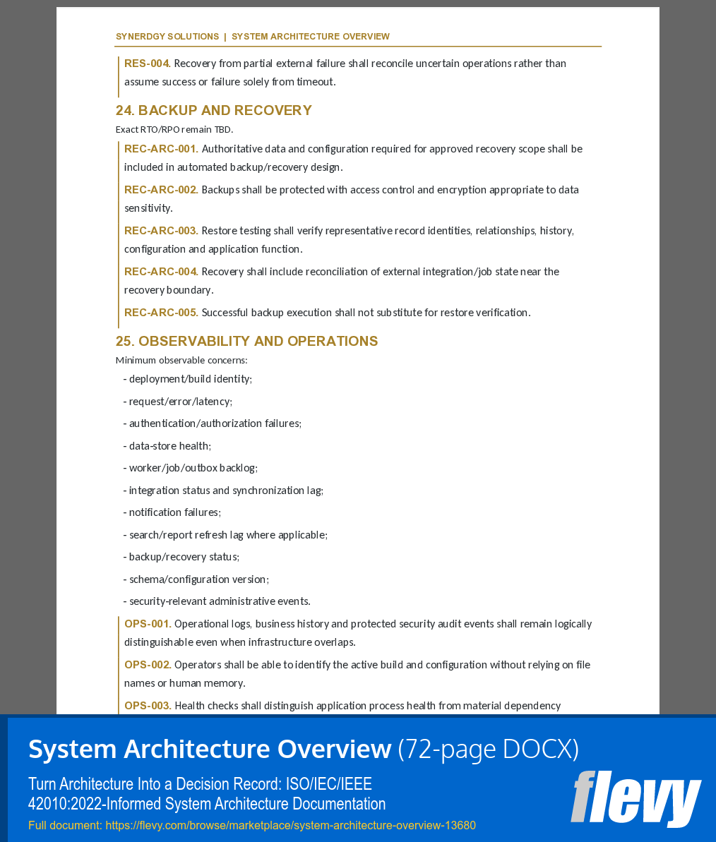 System Architecture Overview (72-page Word document) Preview Image
