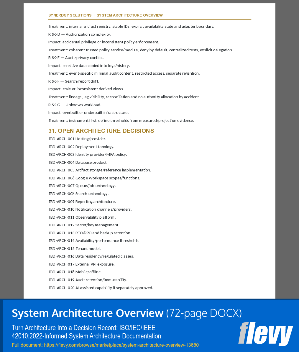System Architecture Overview (72-page Word document) Preview Image