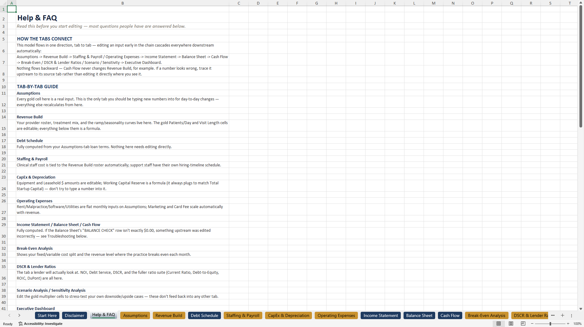 Medical Spa Financial Model Excel Template (Excel template (XLSX)) Preview Image