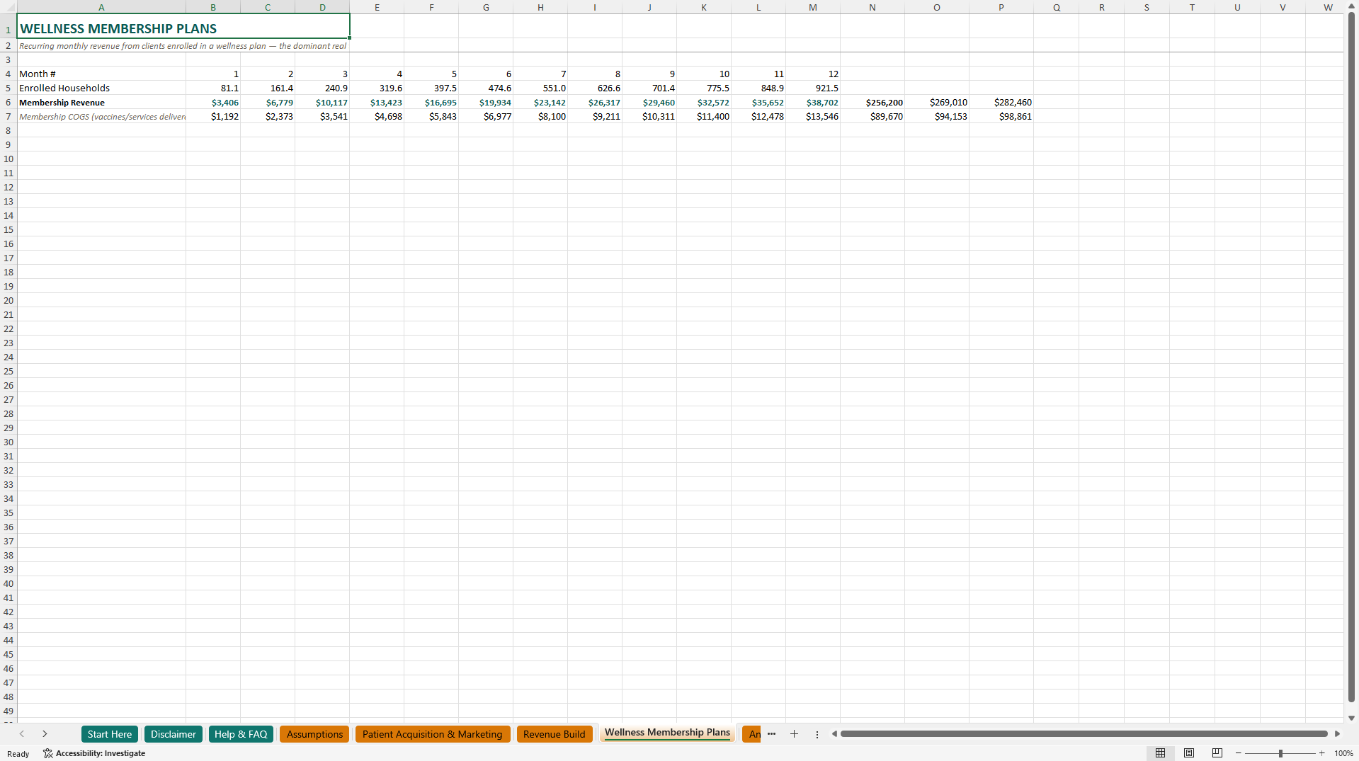 Veterinary Clinic Financial Model (Excel template (XLSX)) Preview Image