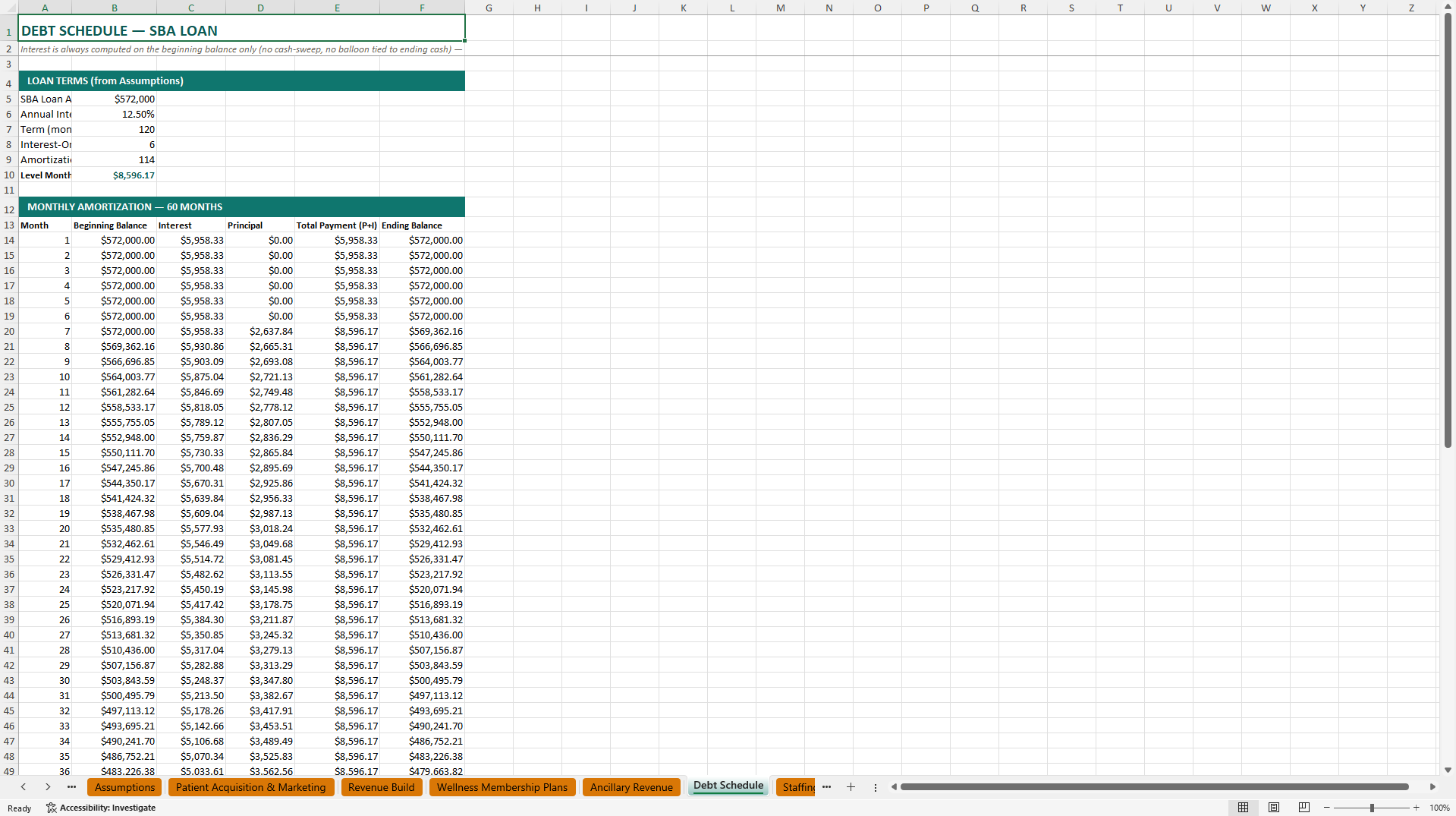Veterinary Clinic Financial Model (Excel template (XLSX)) Preview Image