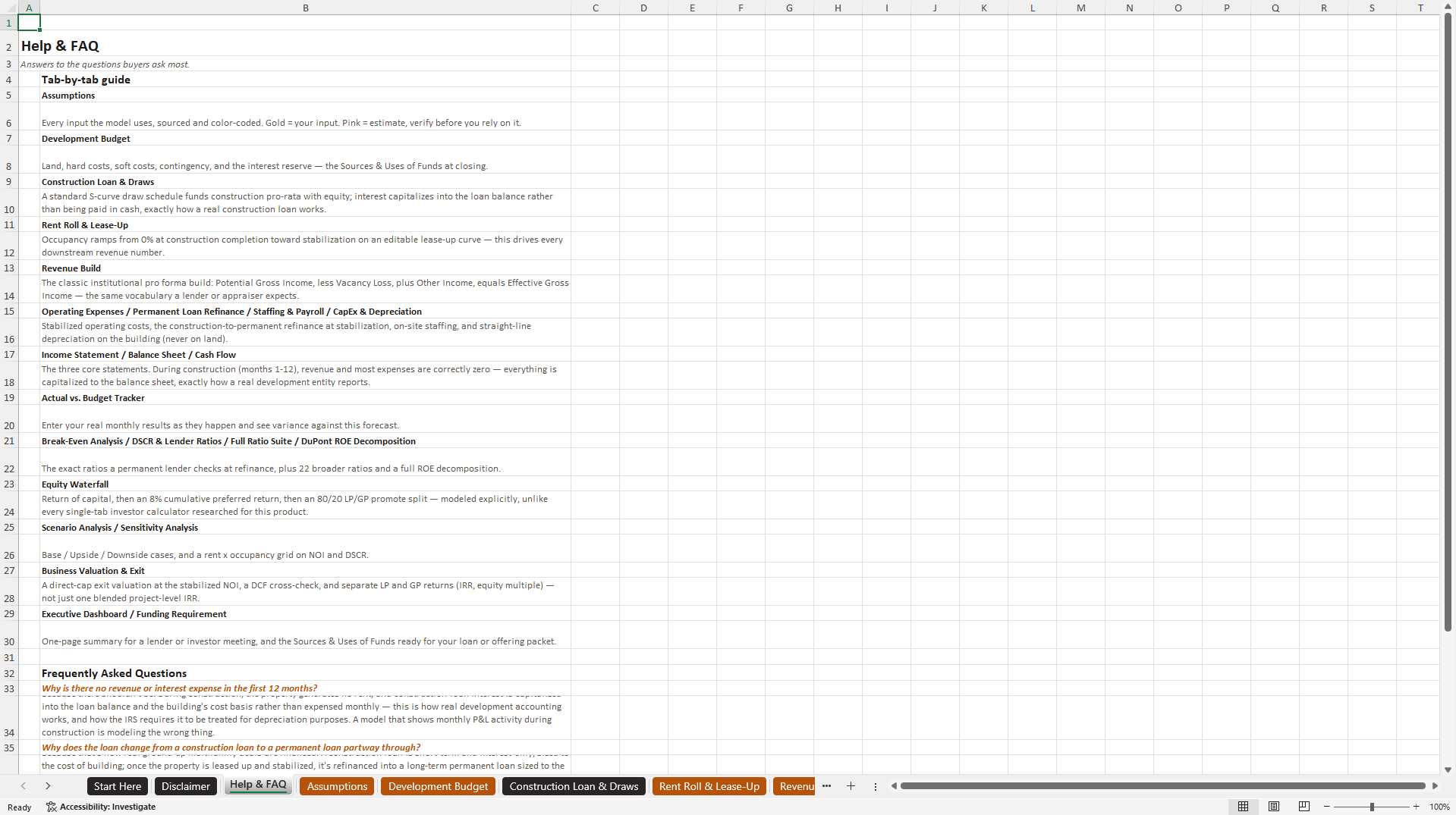 Real Estate Development Pro Forma (Excel template (XLSX)) Preview Image