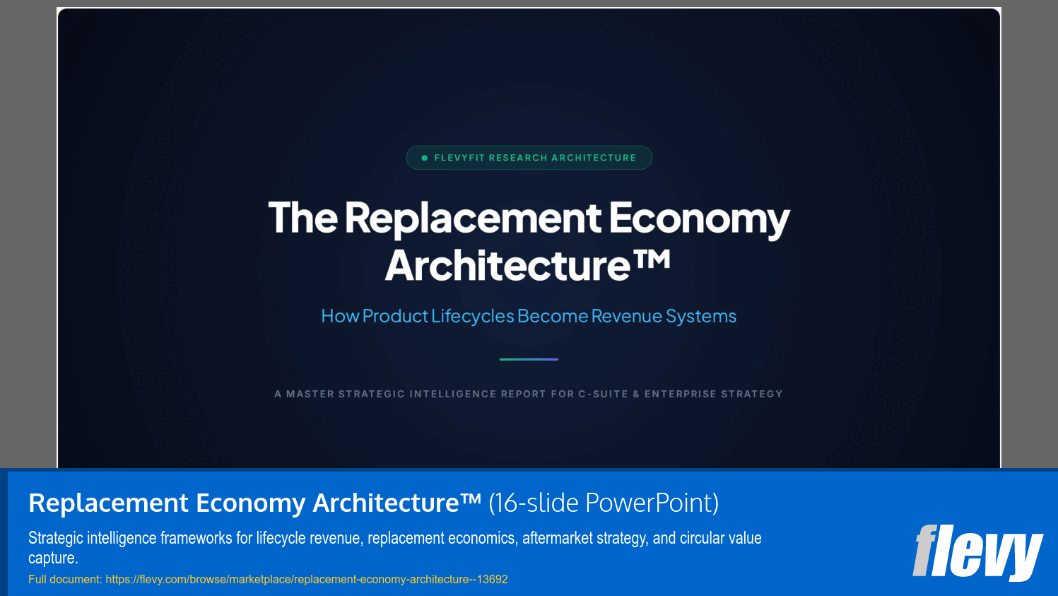 Replacement Economy Architecture™ (16-slide PPT PowerPoint presentation template (PPTX)) Preview Image