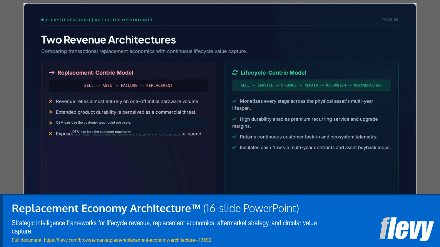 Replacement Economy Architecture™ (16-slide PPT PowerPoint presentation template (PPTX)) Preview Image