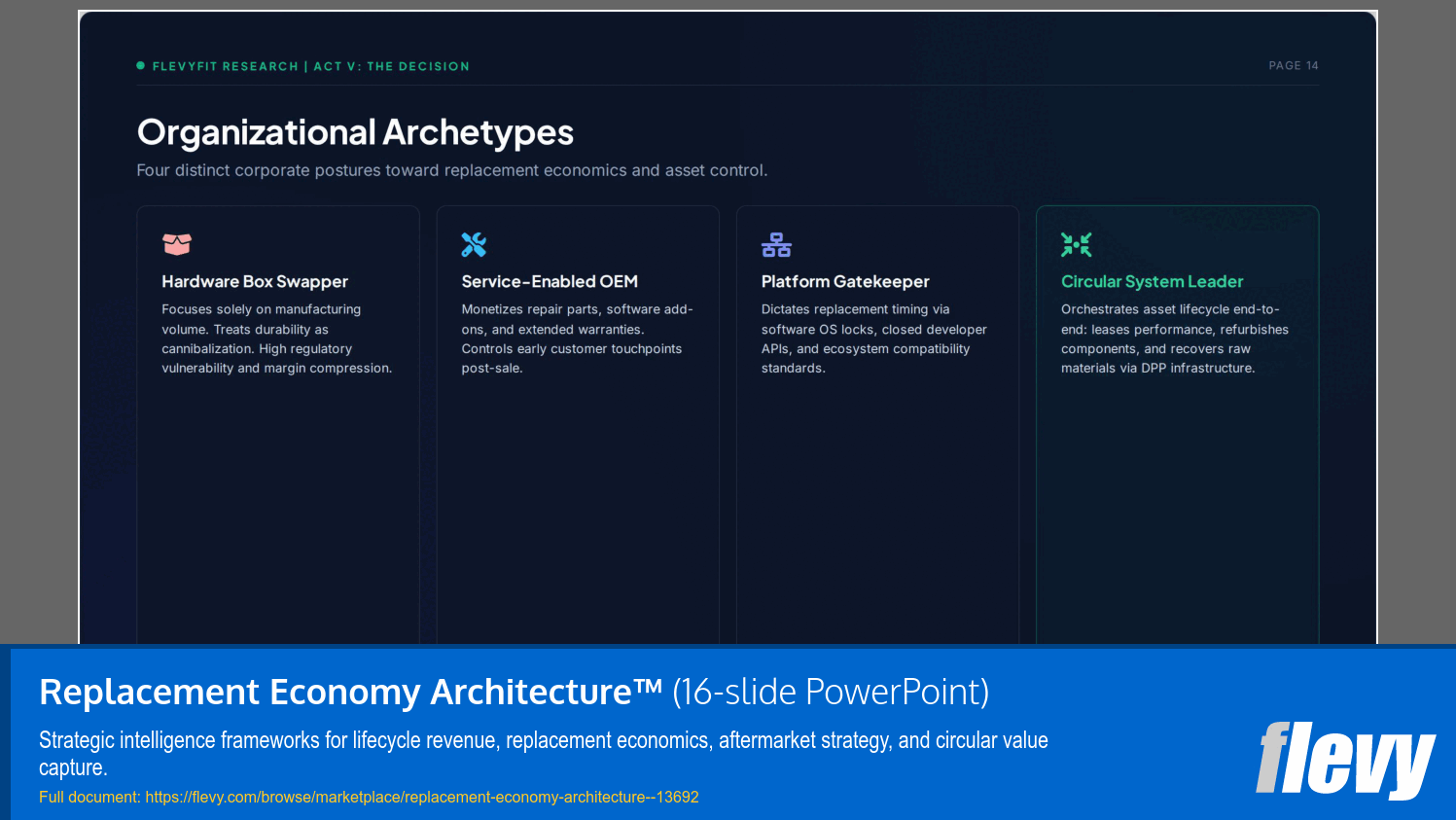 Replacement Economy Architecture™ (16-slide PPT PowerPoint presentation template (PPTX)) Preview Image