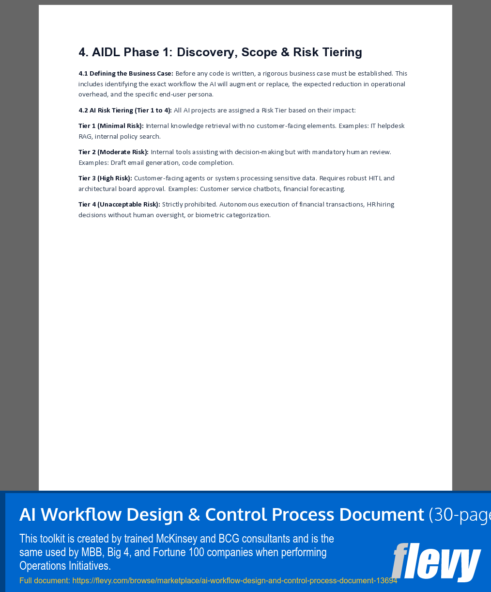 AI Workflow Design & Control Process Document (30-page Word document) Preview Image