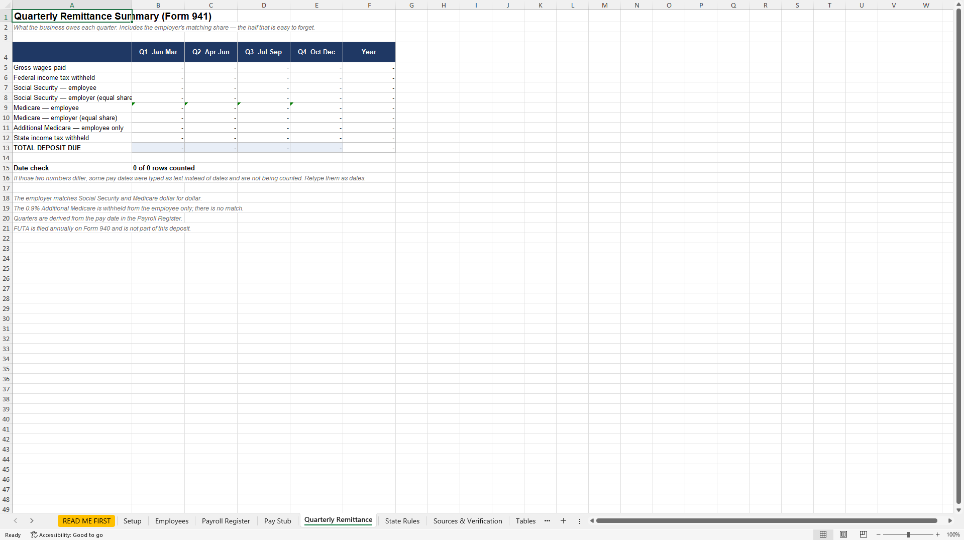 2026 Payroll Withholding Model: Federal and Illinois (Excel template (XLSX)) Preview Image