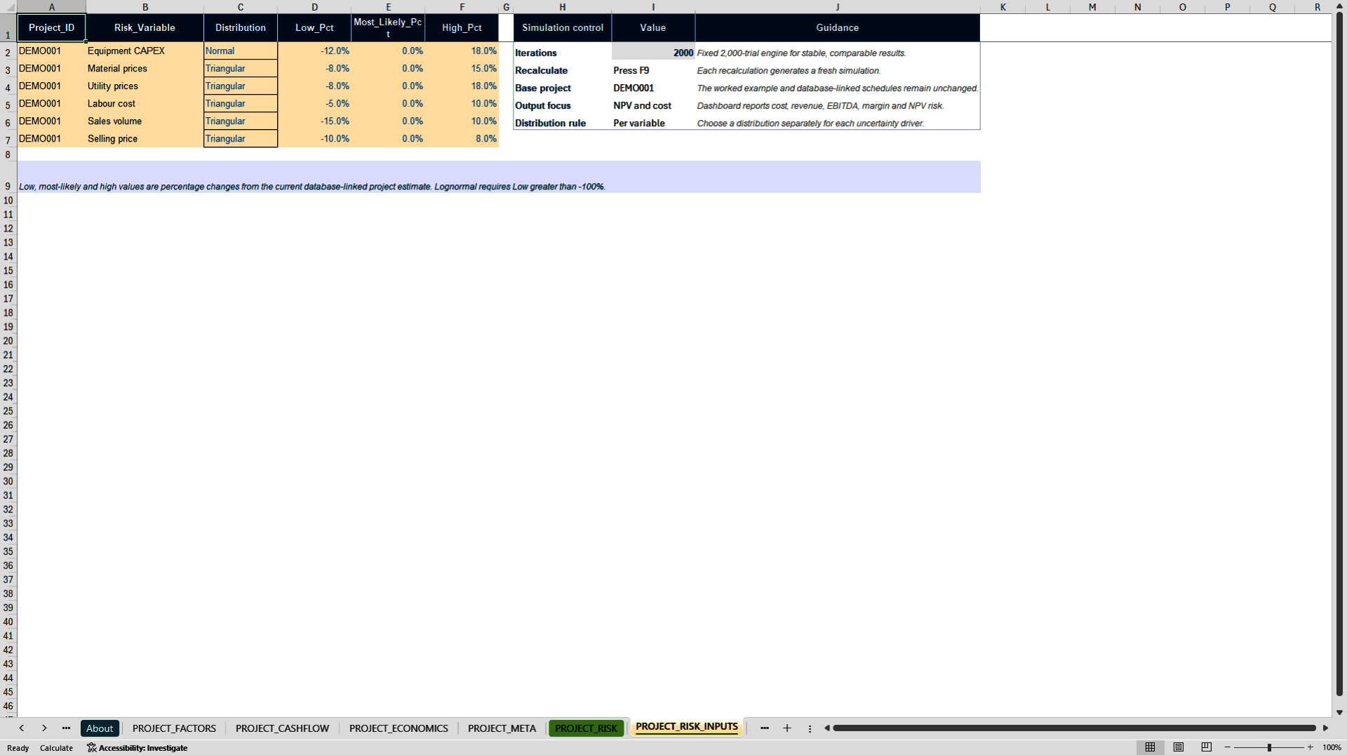 Monte Carlo Costing Studio (Excel template (XLSX)) Preview Image