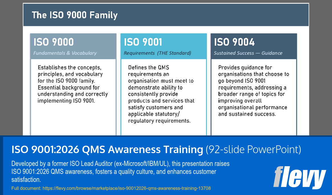 ISO 9001:2026 QMS Awareness Training (92-slide PPT PowerPoint presentation template (PPTX)) Preview Image
