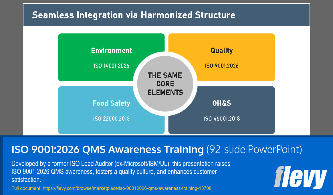 ISO 9001:2026 QMS Awareness Training (92-slide PPT PowerPoint presentation template (PPTX)) Preview Image
