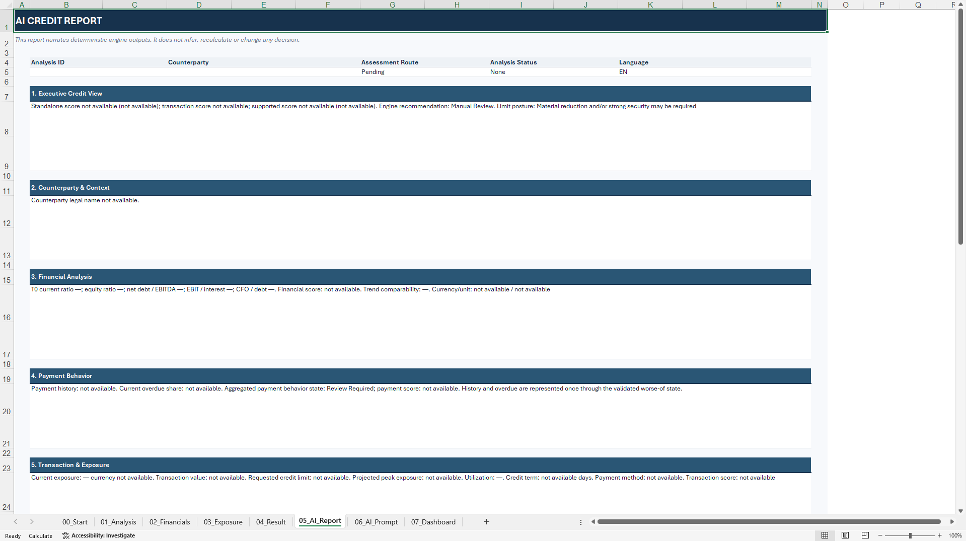 Corporate Credit Risk Analysis and Decision Model (Excel template (XLSX)) Preview Image
