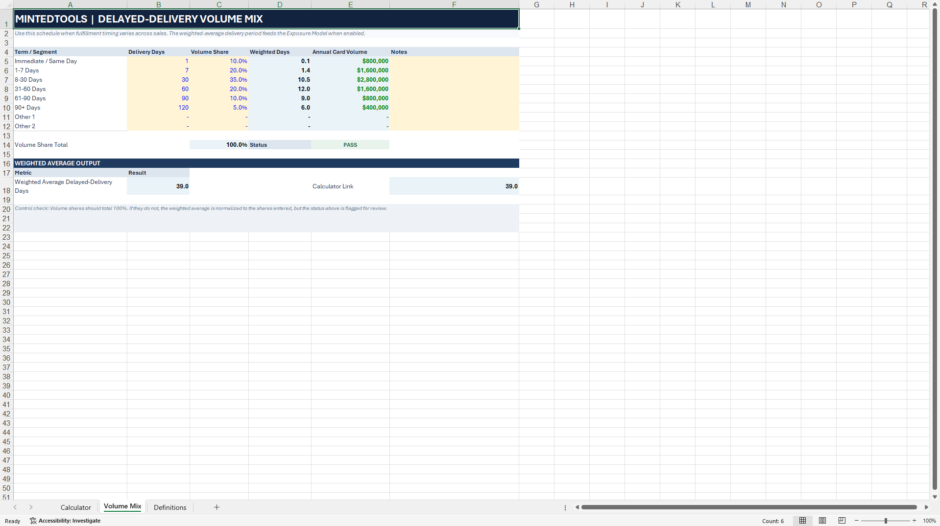 Merchant Processing Exposure and Collateral Calculator (Excel template (XLSX)) Preview Image
