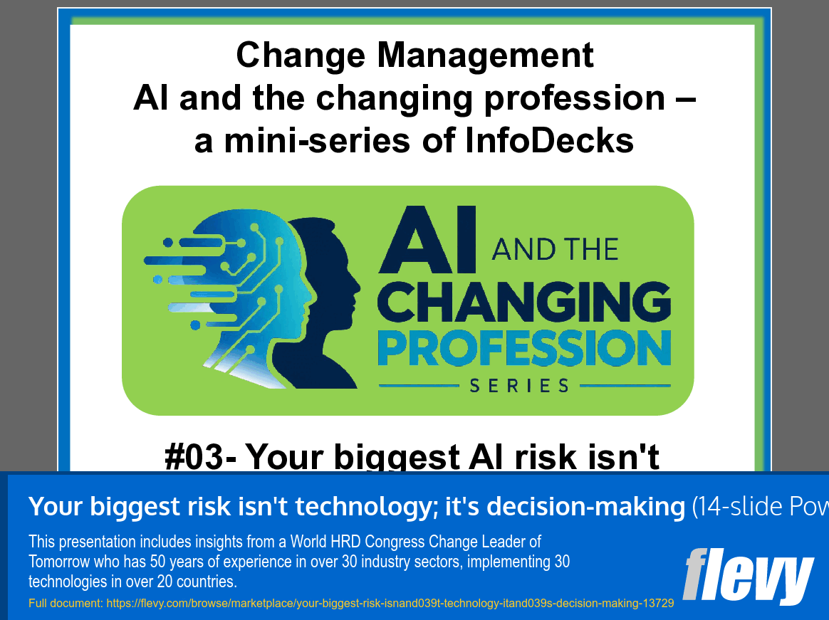 Your Biggest Risk Isn't Technology; It's Decision-Making (14-slide PPT PowerPoint presentation template (PPT)) Preview Image