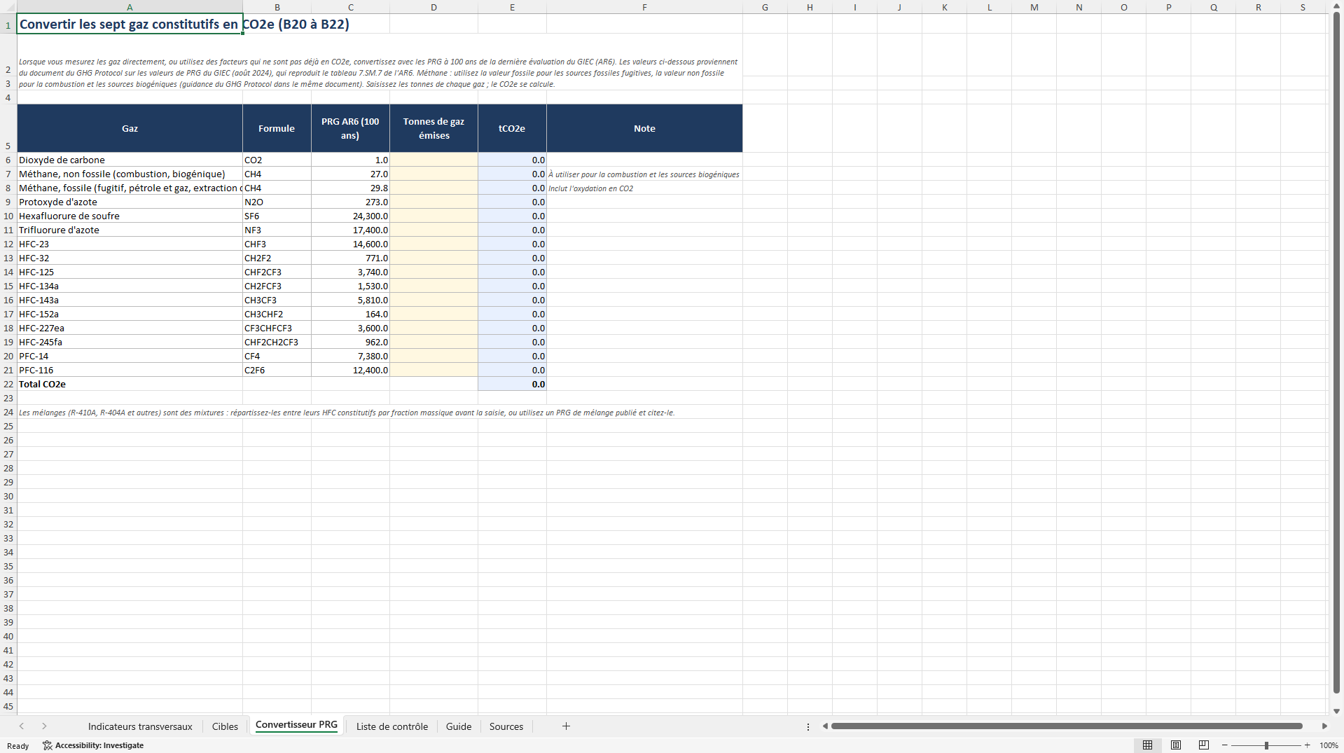 IFRS S2 Classeur Info Climat: indicateurs transversaux (Excel template (XLSX)) Preview Image