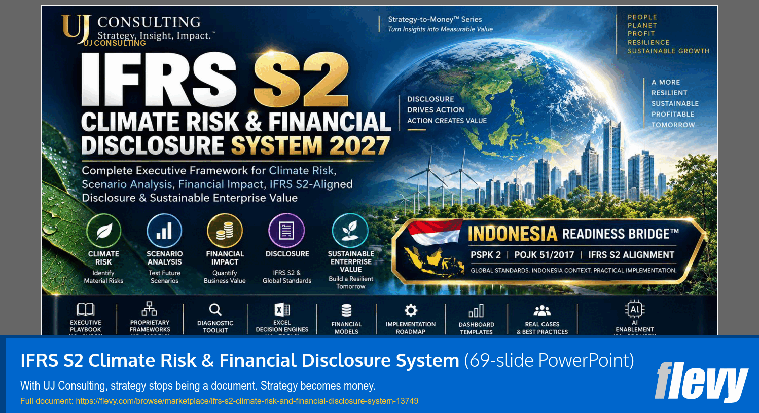 IFRS S2 Climate Risk & Financial Disclosure System (69-slide PPT PowerPoint presentation template (PPTX)) Preview Image
