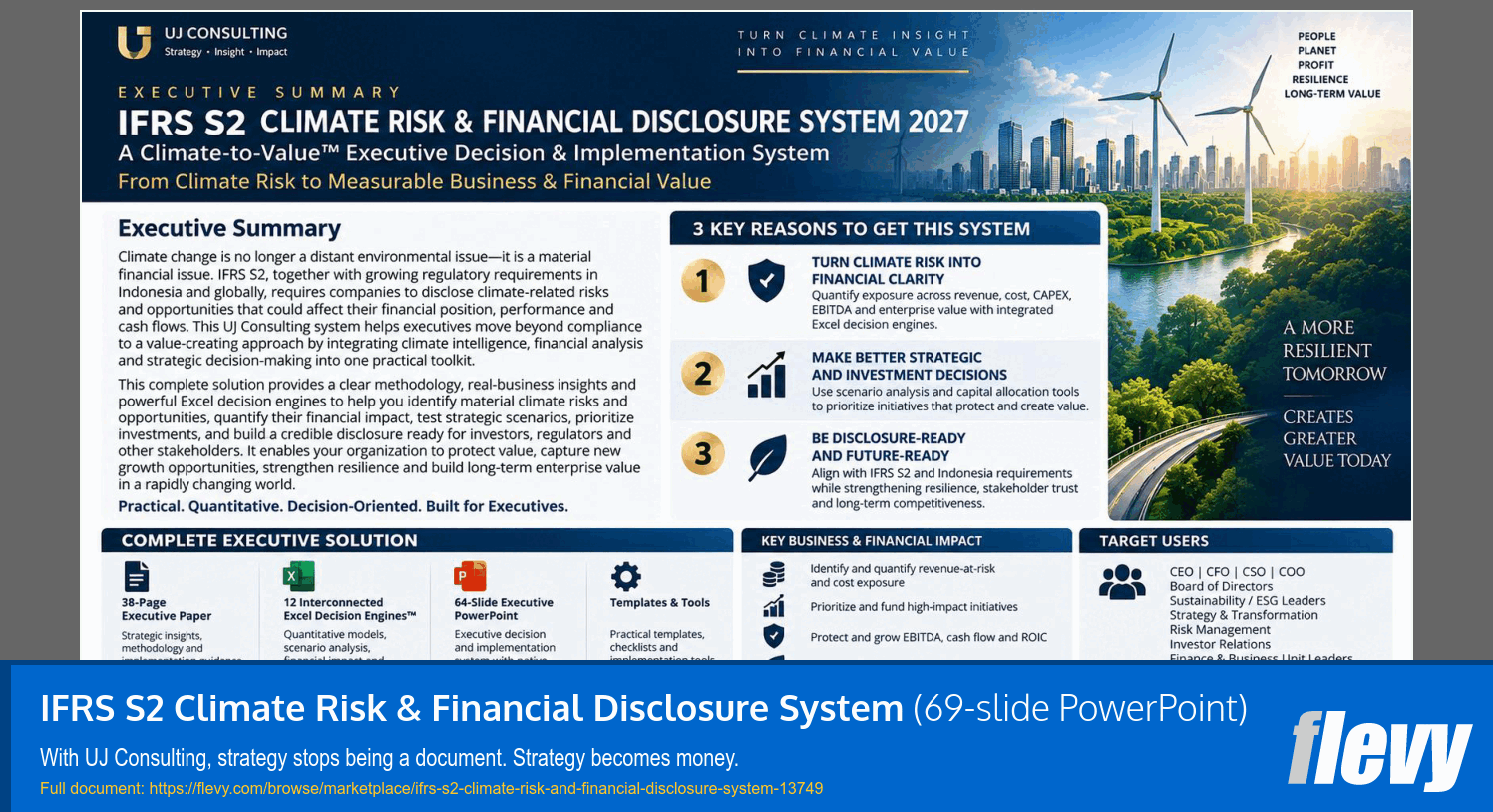 IFRS S2 Climate Risk & Financial Disclosure System (69-slide PPT PowerPoint presentation template (PPTX)) Preview Image