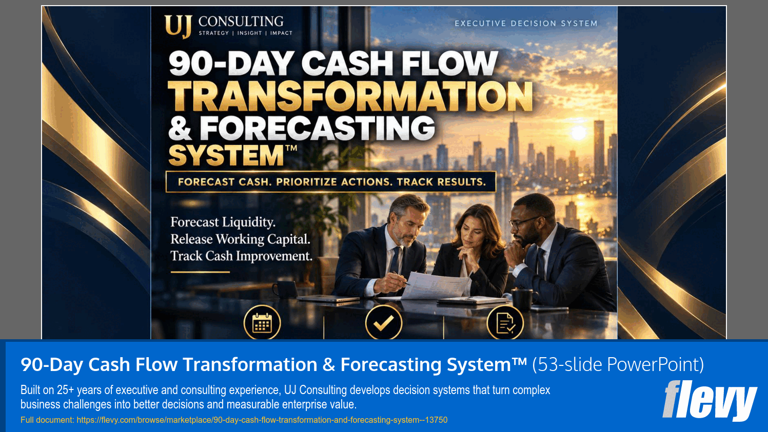 90-Day Cash Flow Transformation & Forecasting System™ (53-slide PPT PowerPoint presentation template (PPTX)) Preview Image