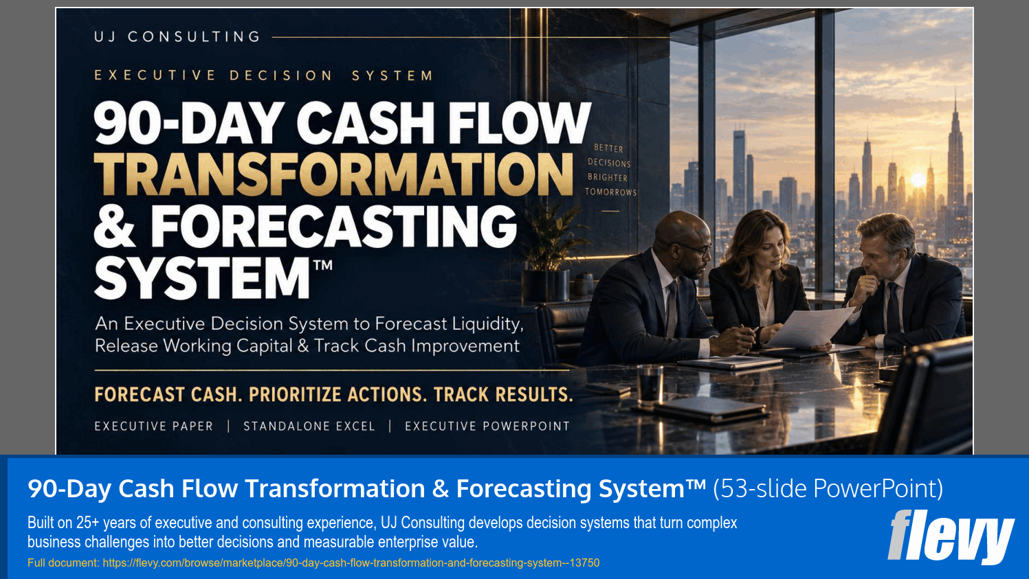 90-Day Cash Flow Transformation & Forecasting System™ (53-slide PPT PowerPoint presentation template (PPTX)) Preview Image