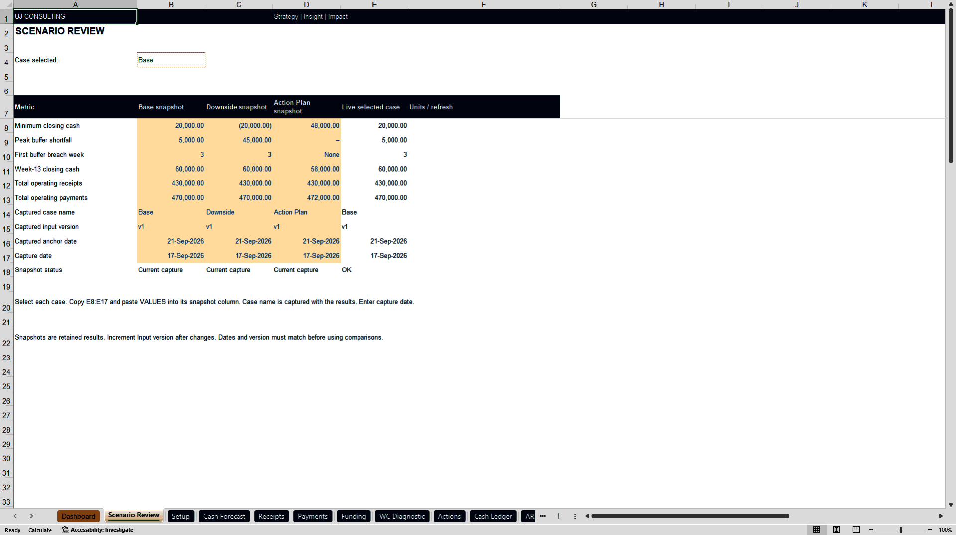 90-Day Cash Flow & Working Capital Decision Toolkit™ (Excel template (XLSX)) Preview Image