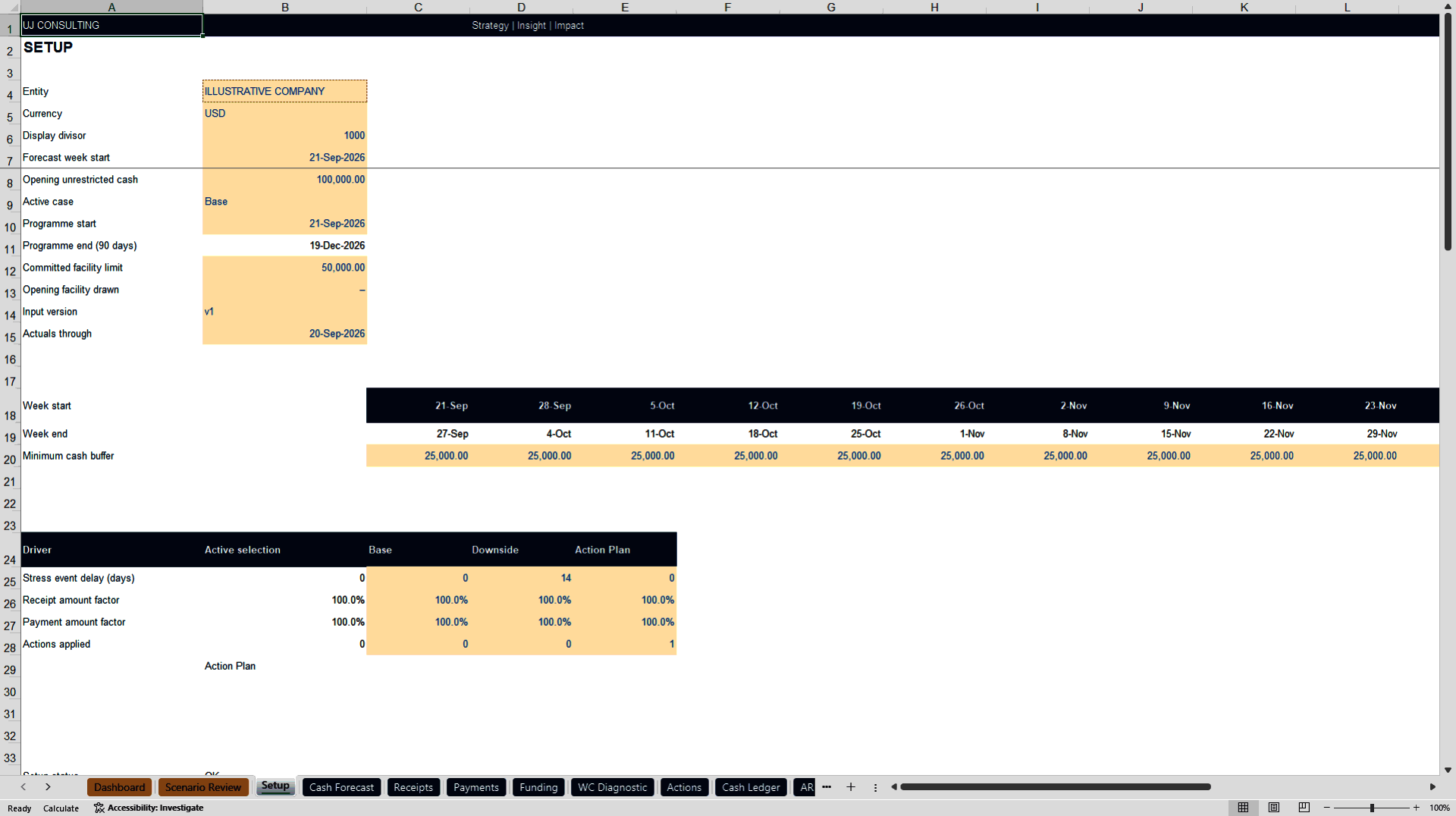 90-Day Cash Flow & Working Capital Decision Toolkit™ (Excel template (XLSX)) Preview Image
