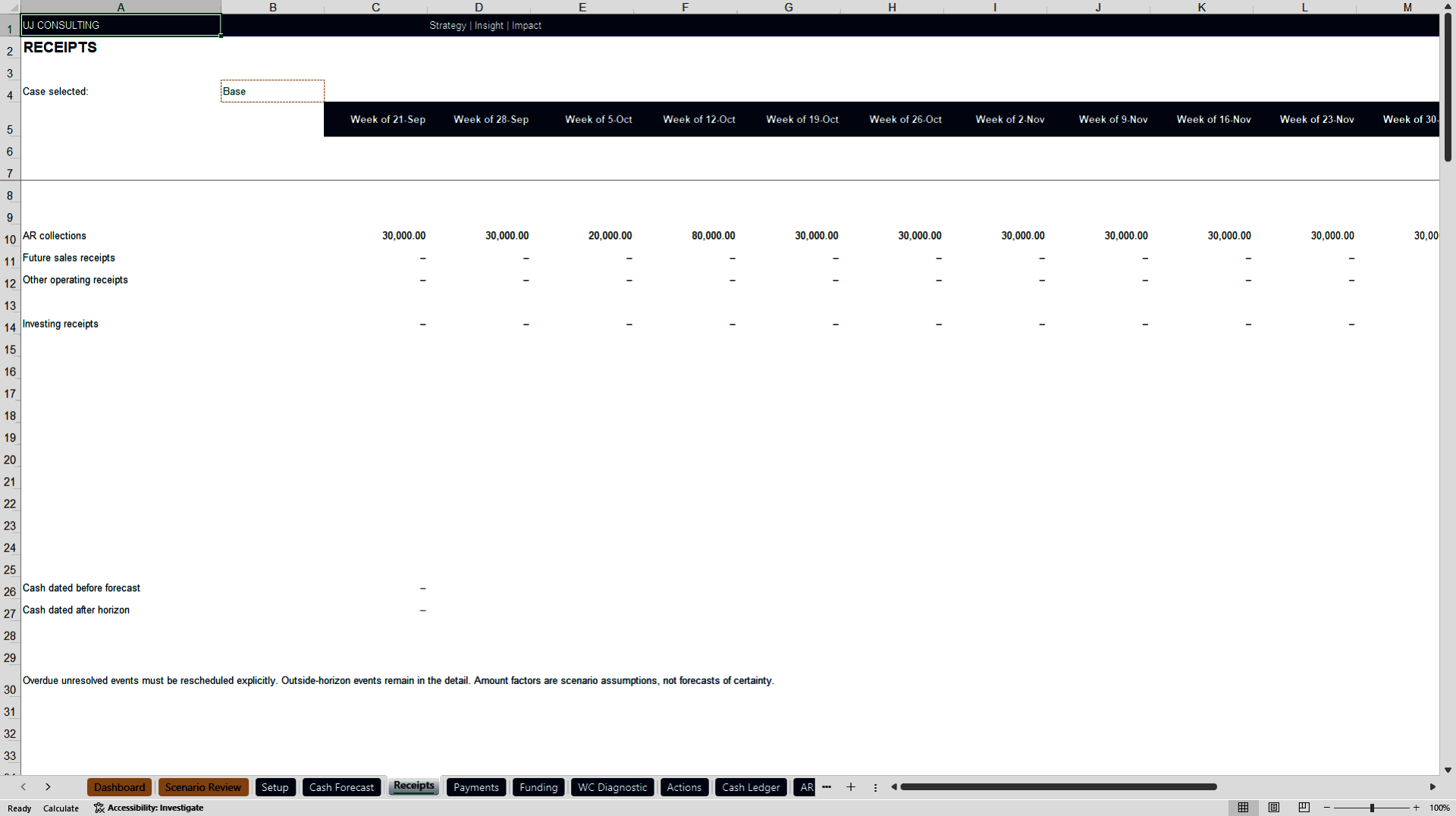 90-Day Cash Flow & Working Capital Decision Toolkit™ (Excel template (XLSX)) Preview Image