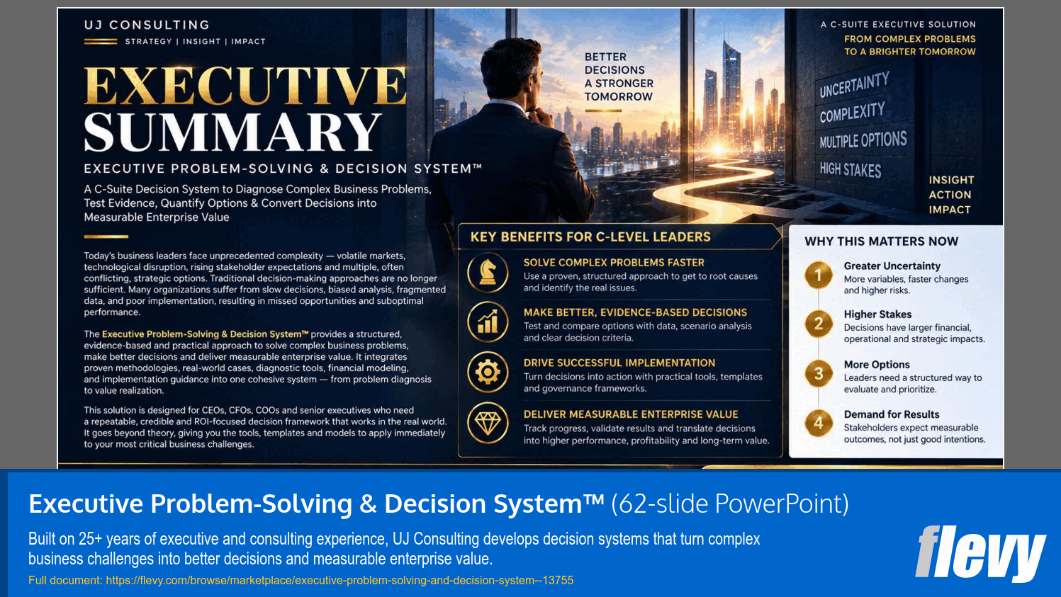 Executive Problem-Solving & Decision System™ (62-slide PPT PowerPoint presentation template (PPTX)) Preview Image