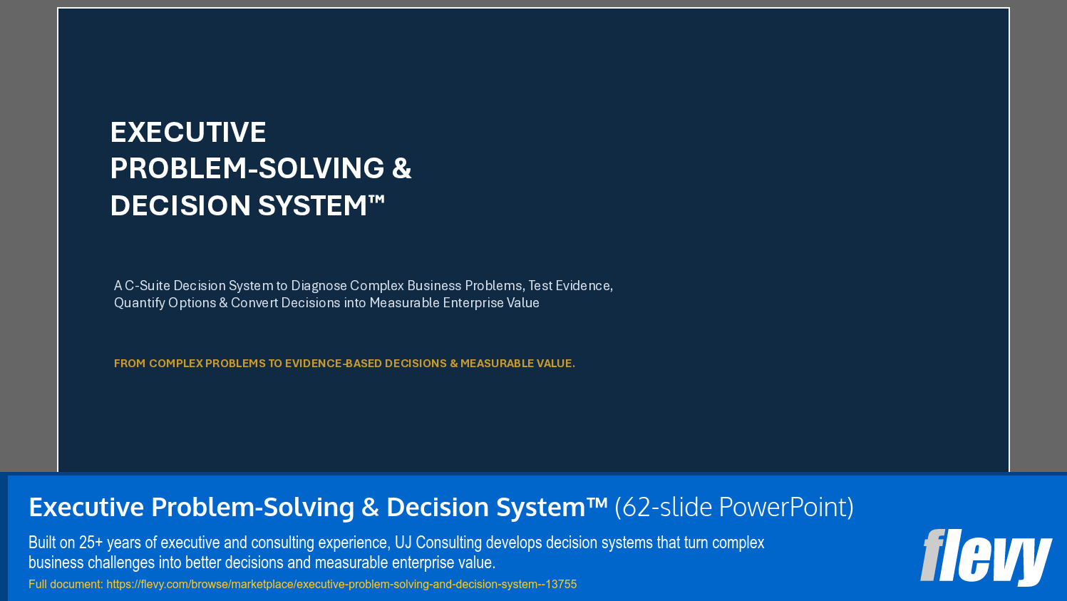 Executive Problem-Solving & Decision System™ (62-slide PPT PowerPoint presentation template (PPTX)) Preview Image
