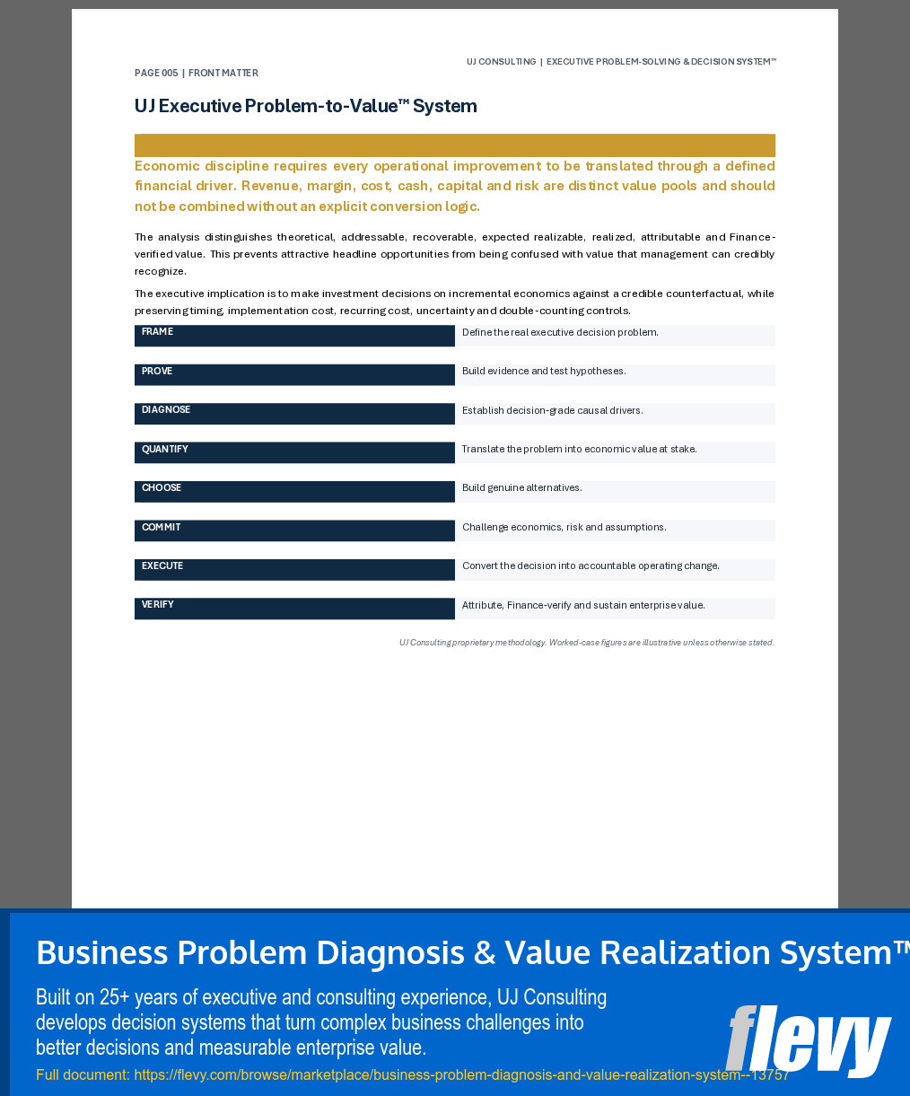 Business Problem Diagnosis & Value Realization System™ (211-page Word document) Preview Image