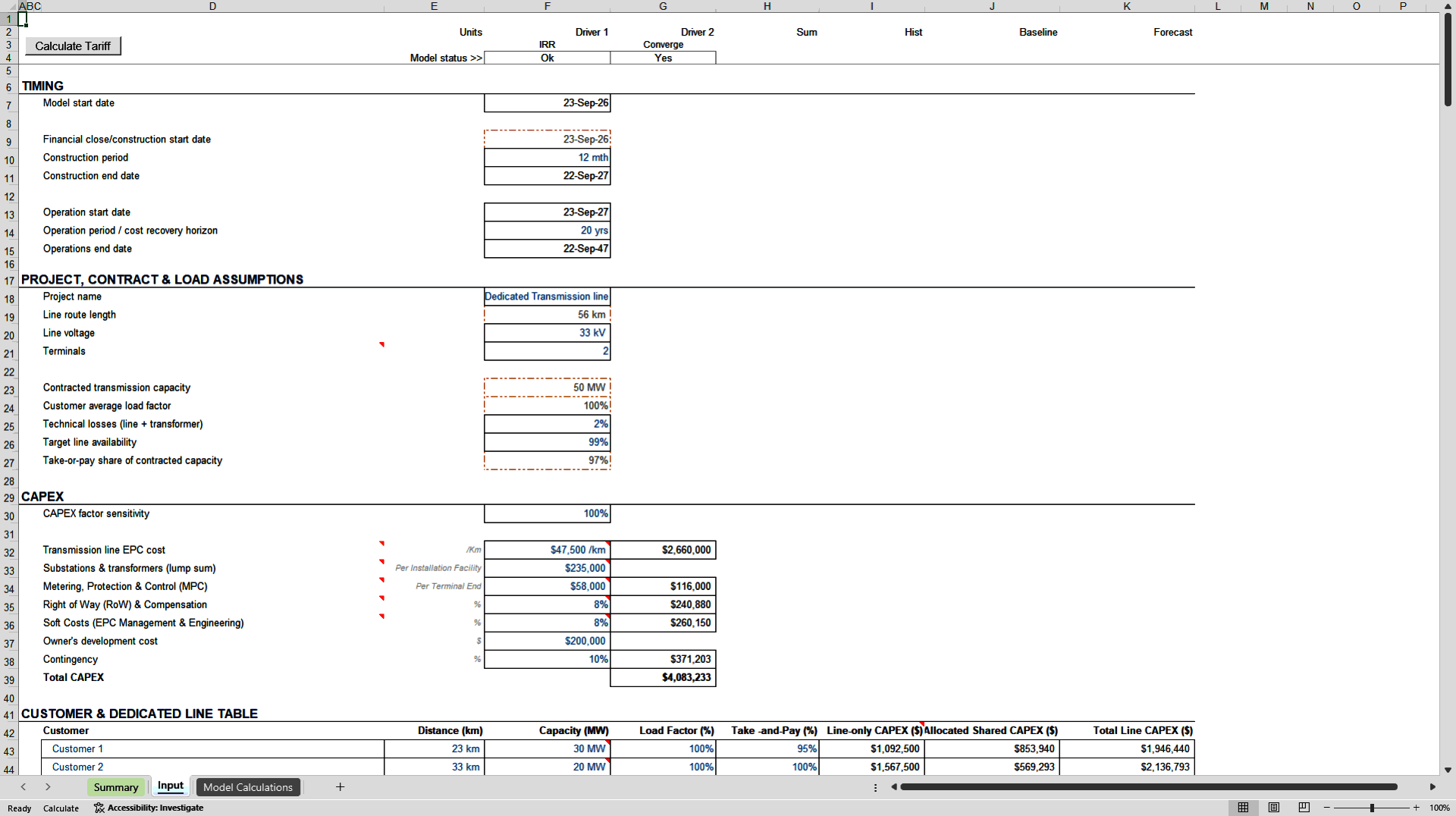 Cost Recovery Financial Model: Electricity Trading (Excel template (XLSM)) Preview Image