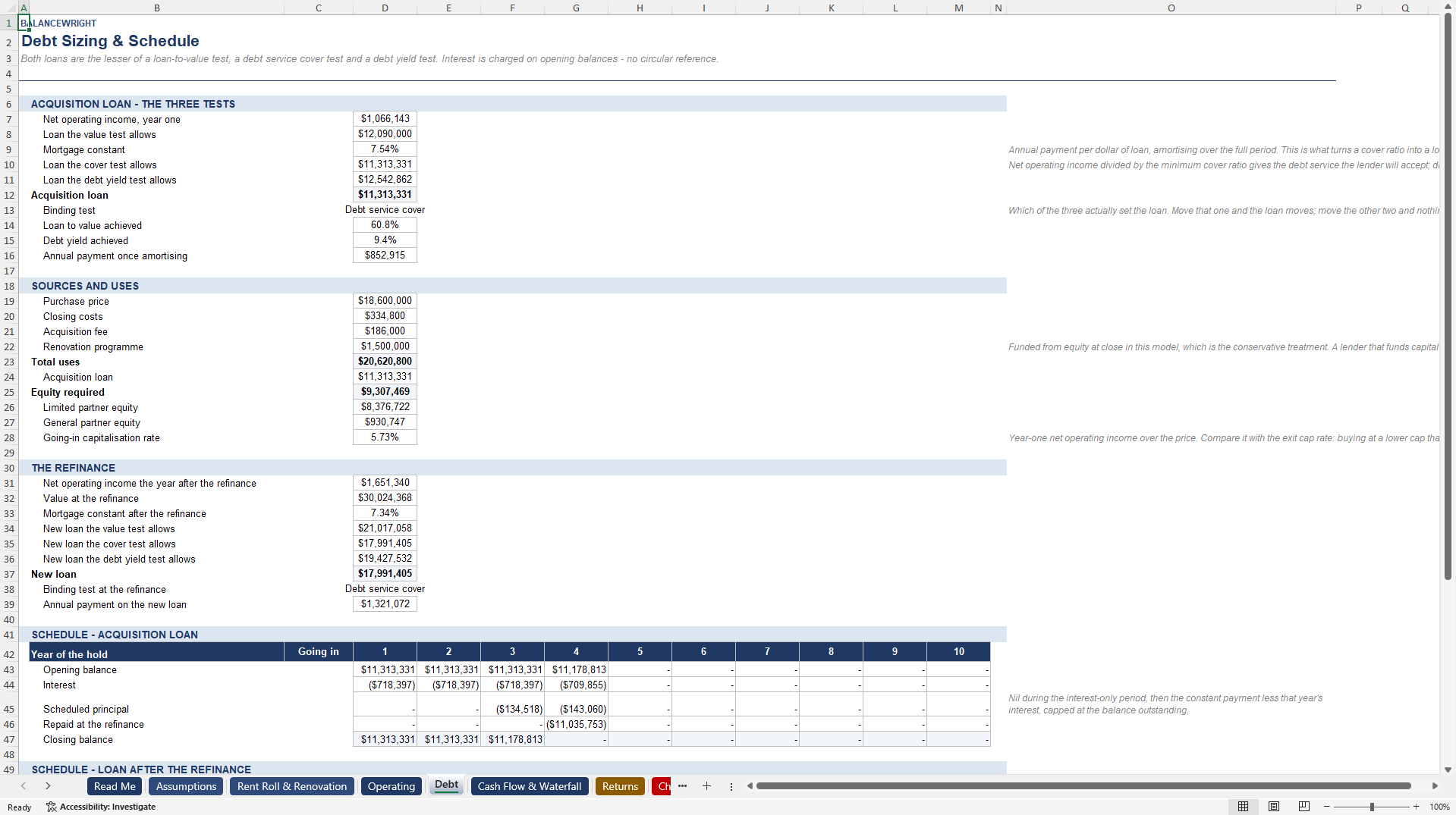 Multifamily Value-Add Apartment Acquisition & DSCR Model (Excel template (XLSX)) Preview Image