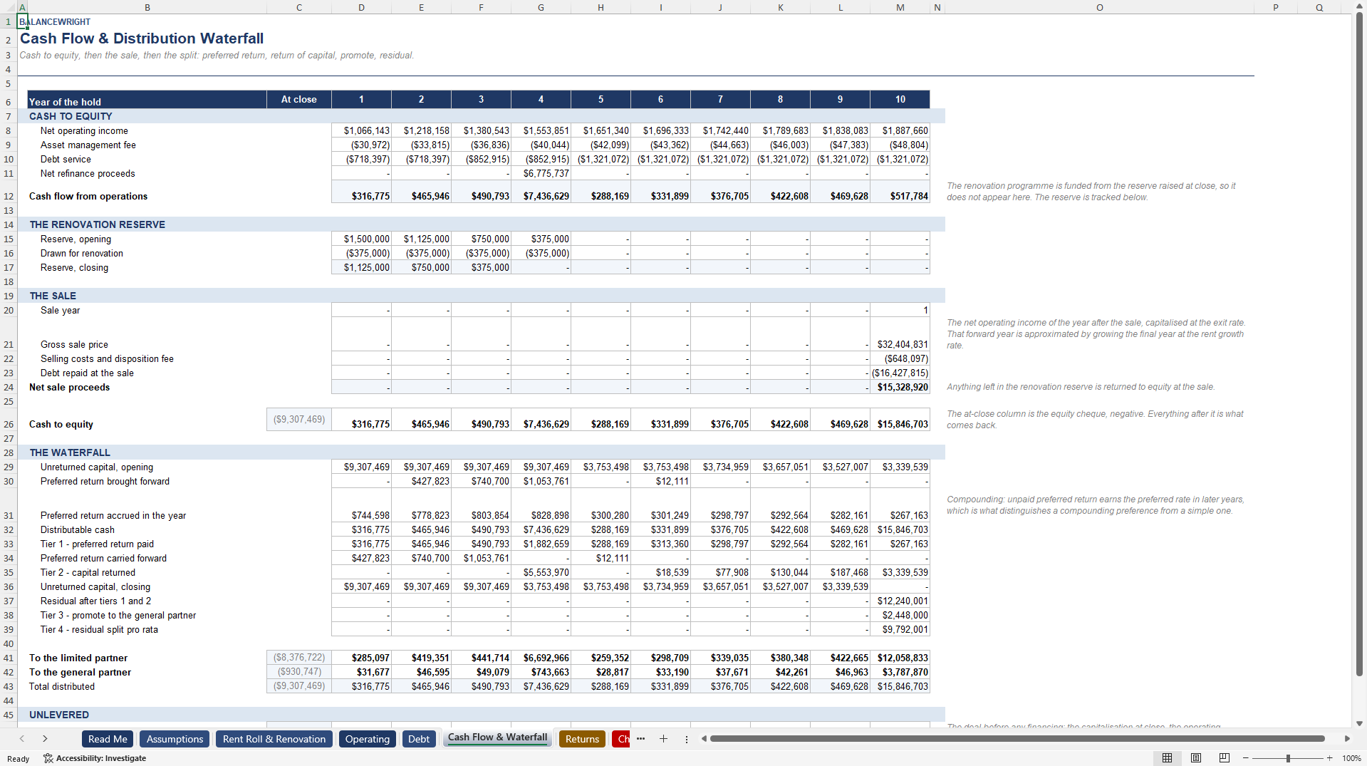 Multifamily Value-Add Apartment Acquisition & DSCR Model (Excel template (XLSX)) Preview Image