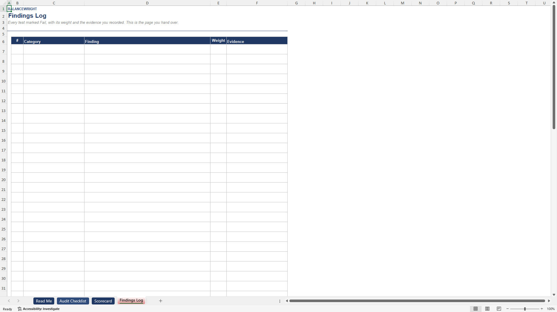 Financial Model Audit Checklist: 61 Tests, Score & Grade (Excel template (XLSX)) Preview Image