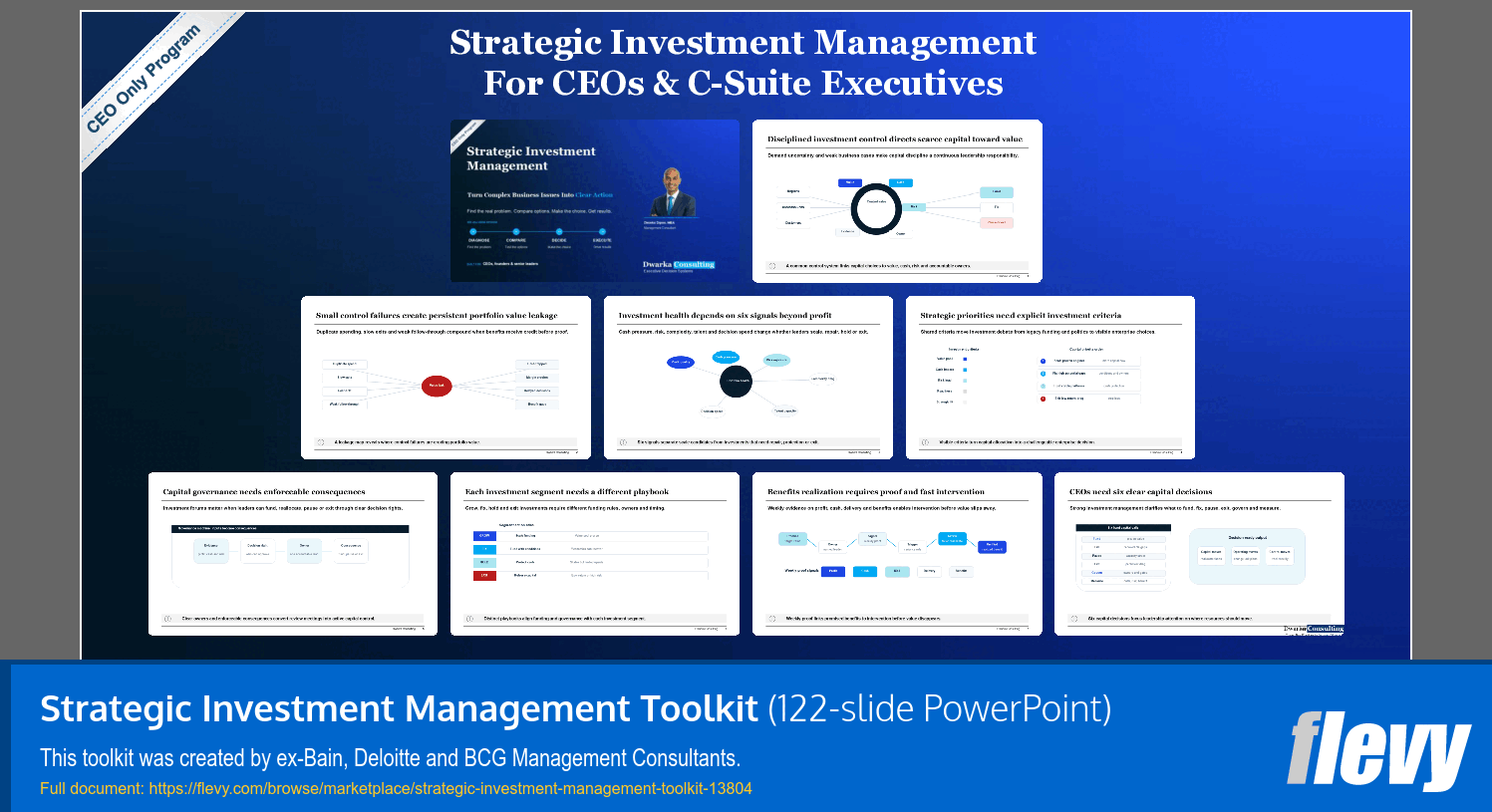Strategic Investment Management Toolkit (122-slide PPT PowerPoint presentation template (PPTX)) Preview Image