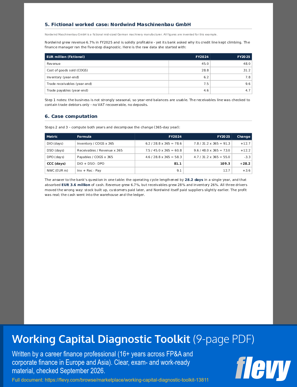 Working Capital Diagnostic Toolkit (9-page PDF document) Preview Image
