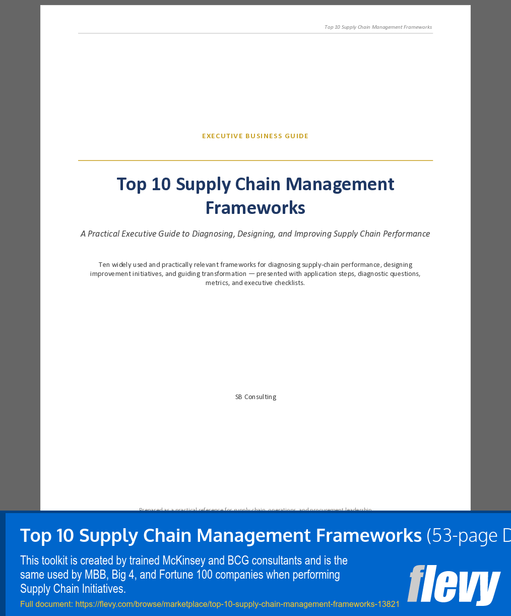 Top 10 Supply Chain Management Frameworks (53-page Word document) Preview Image