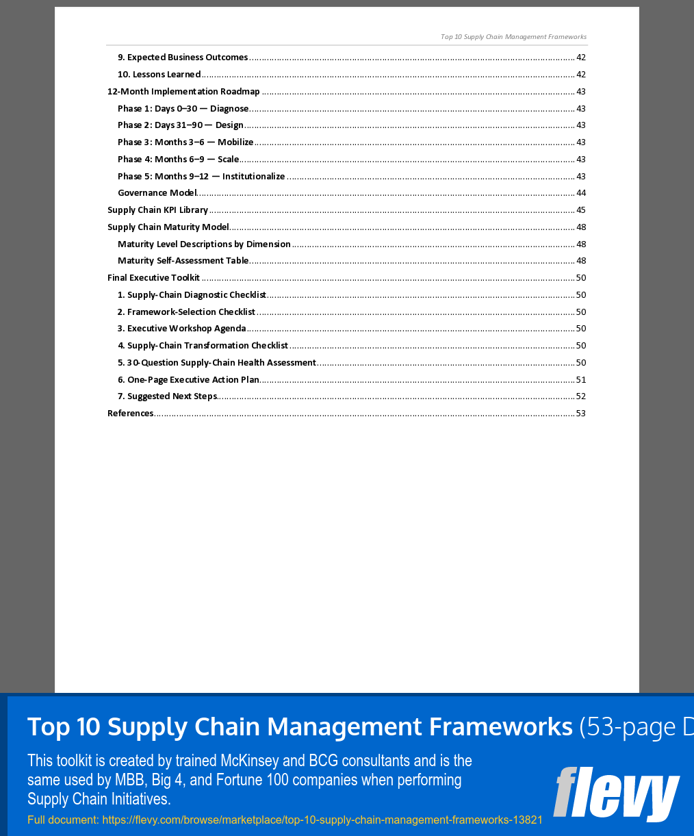 Top 10 Supply Chain Management Frameworks (53-page Word document) Preview Image