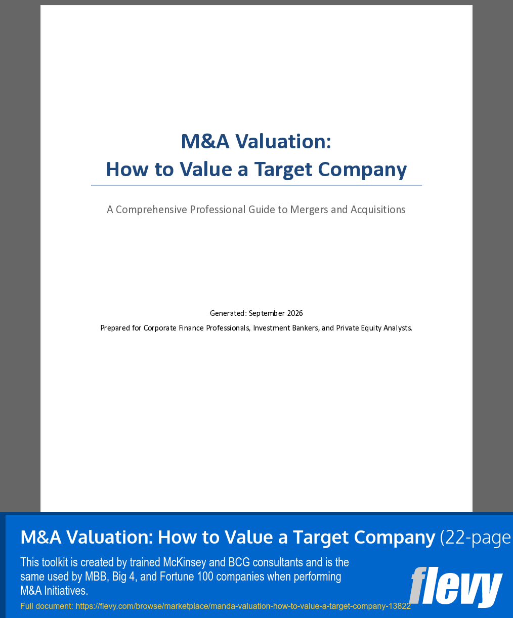 M&A Valuation: How to Value a Target Company (22-page Word document) Preview Image