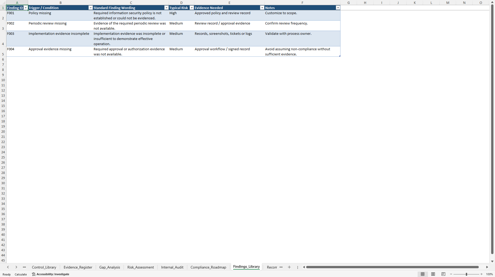 ISO 27001 Gap Analysis + Risk Register Excel Workbook (Excel template (XLSX)) Preview Image