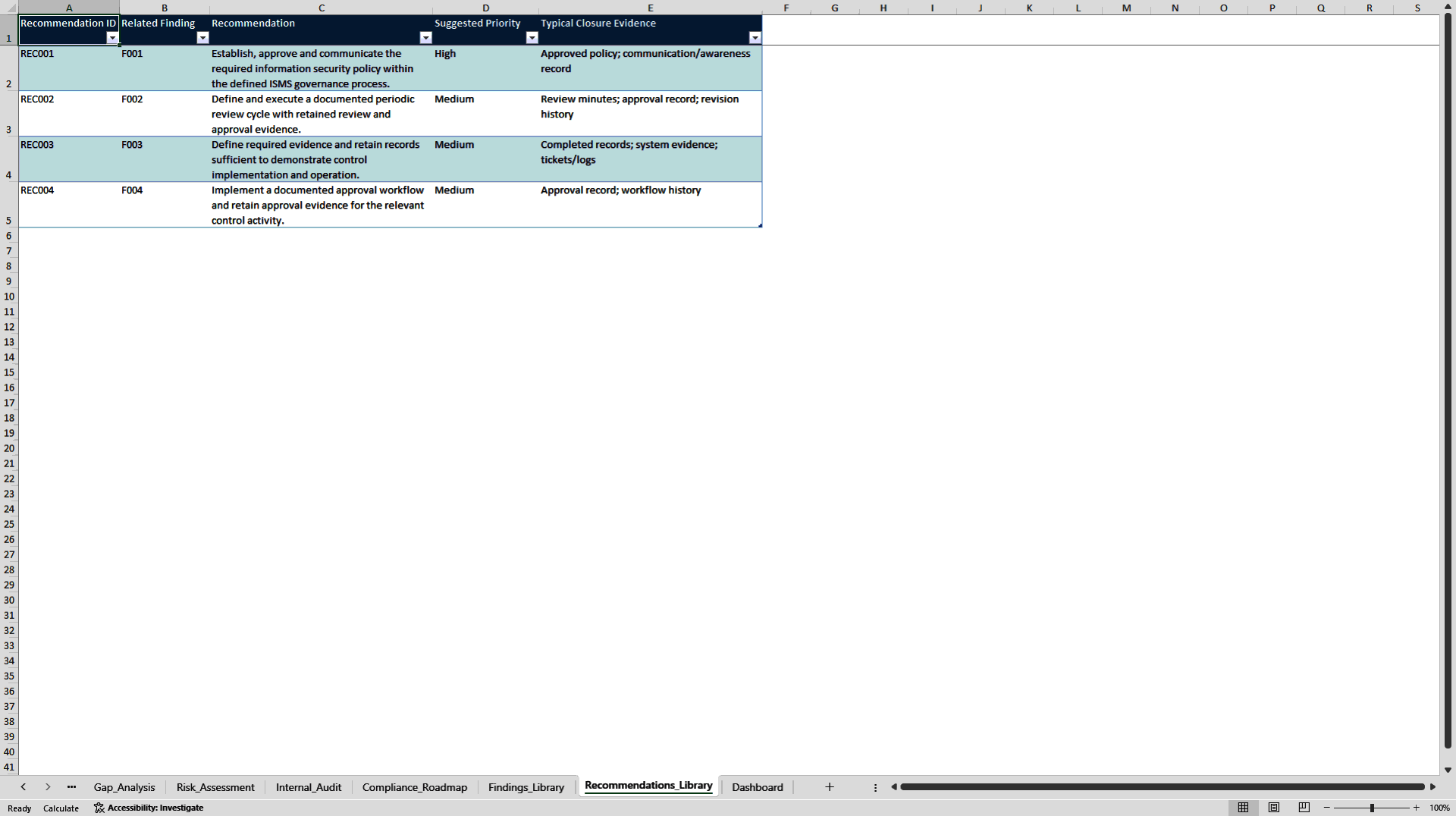 ISO 27001 Gap Analysis + Risk Register Excel Workbook (Excel template (XLSX)) Preview Image