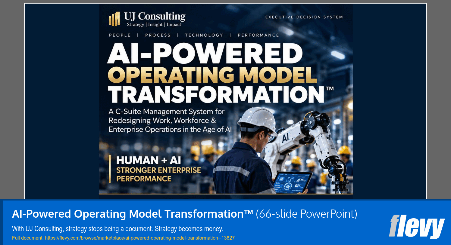 AI-Powered Operating Model Transformation™ (66-slide PPT PowerPoint presentation template (PPTX)) Preview Image