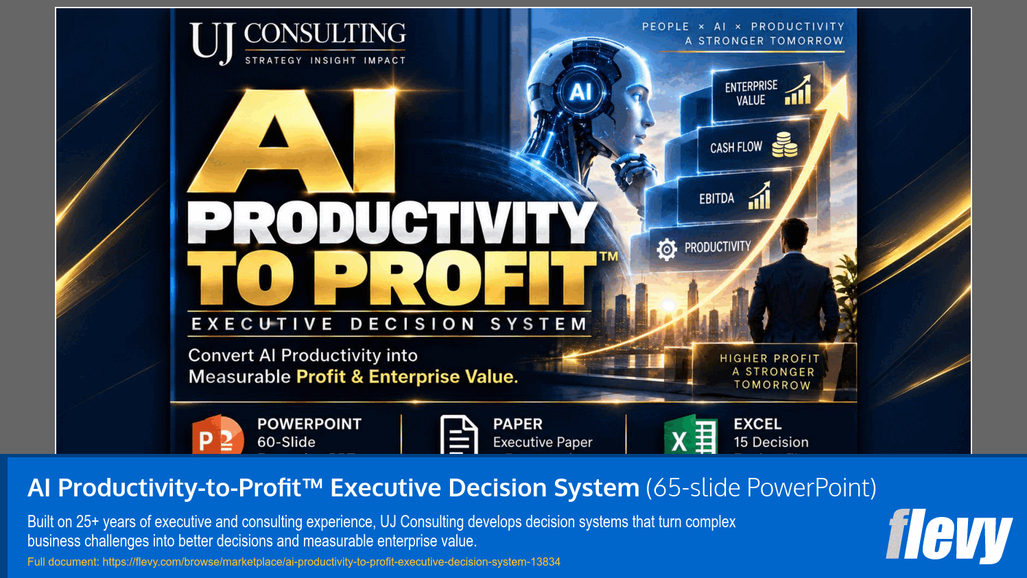 AI Productivity-to-Profit™ Executive Decision System (65-slide PPT PowerPoint presentation template (PPTX)) Preview Image