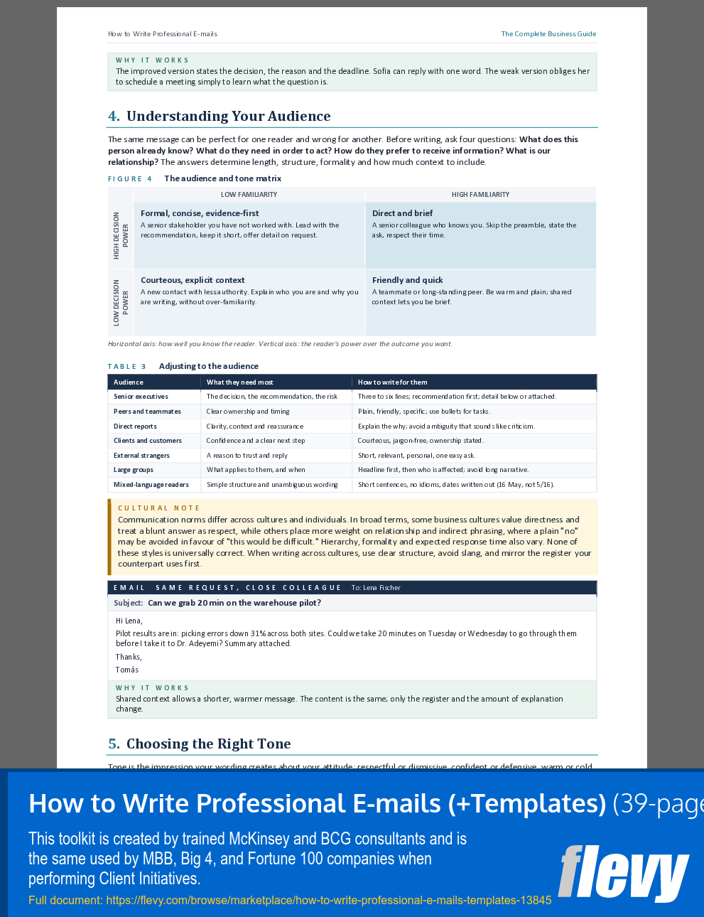 How to Write Professional E-mails (+Templates) (39-page Word document) Preview Image