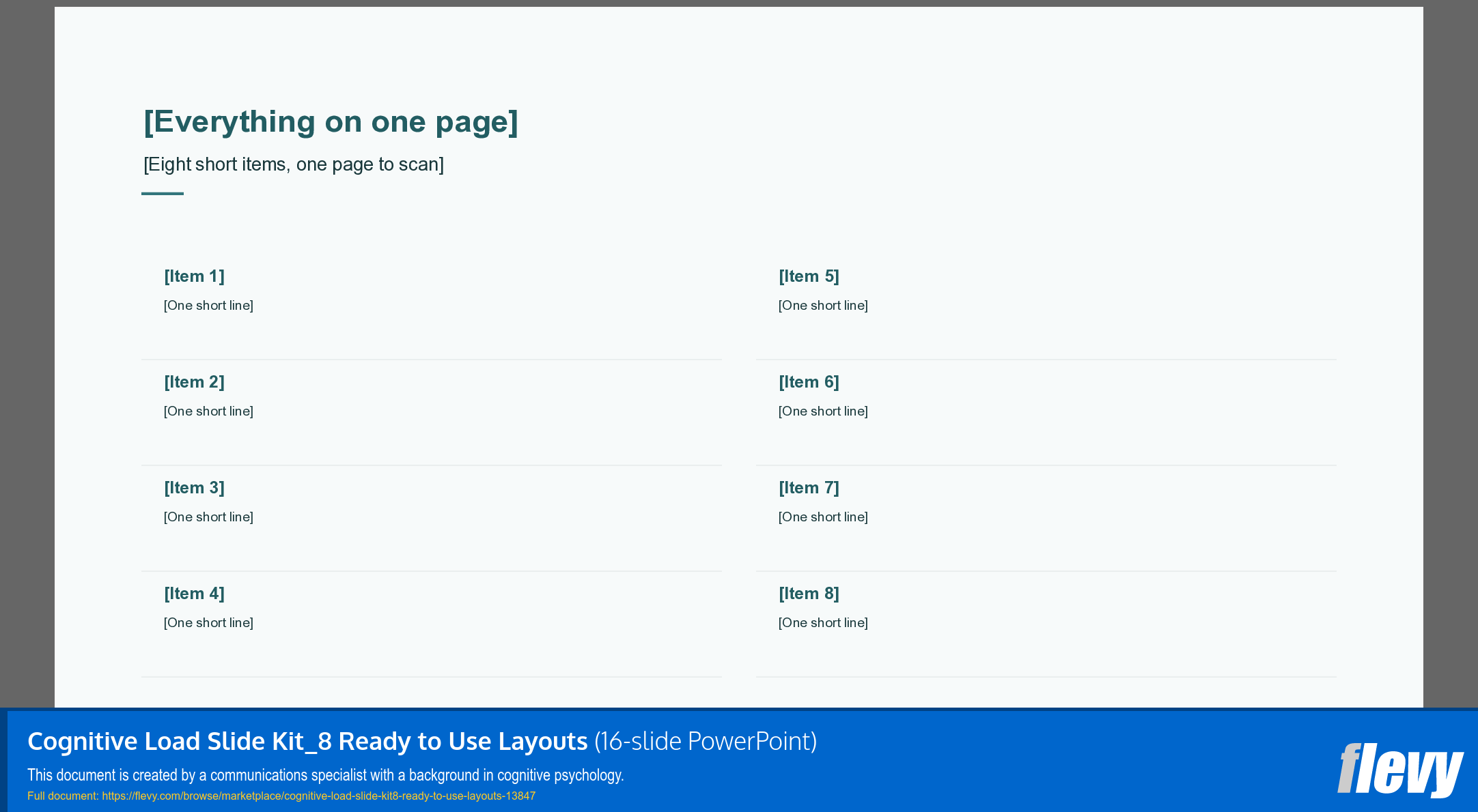 Cognitive Load Slide Kit_8 Ready to Use Layouts (16-slide PPT PowerPoint presentation template (PPTX)) Preview Image
